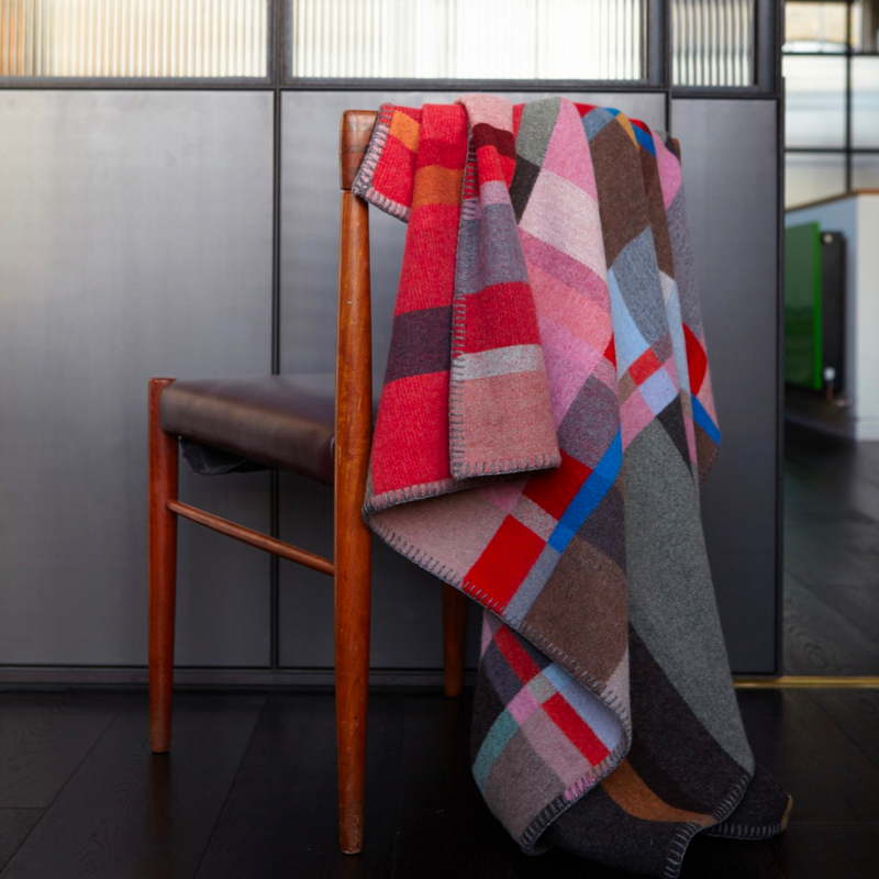 he Block Throw Collection by Wallace & Sewell is woven with sumptuous merino lambs wool and felted to create a super soft, inviting quality.