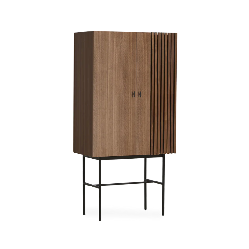The Array Highboard from Woud in walnut.