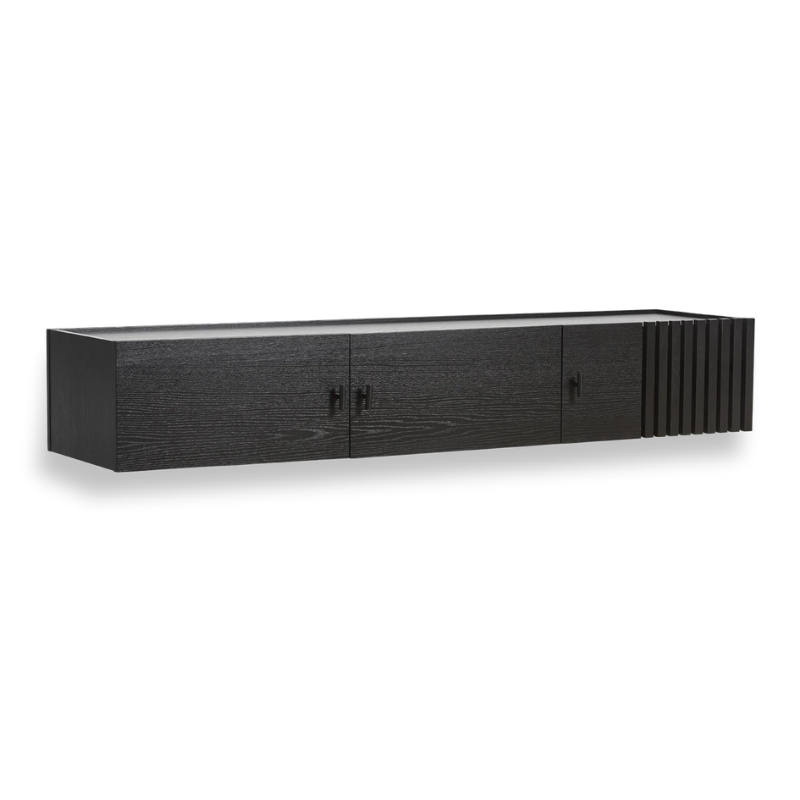 The Array Wall-Mounted Sideboard from Woud in black.