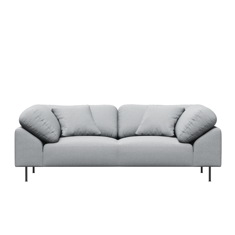 Collar Sofa 2-Seater by Woud in Cyber 01101 Light Grey upholstery.