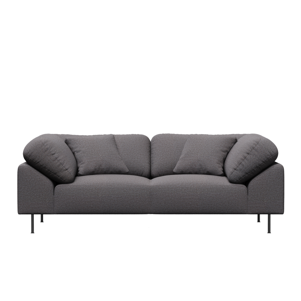 Collar Sofa 2-Seater by Woud in Barnum 11 - Brown Bouclé upholstery.