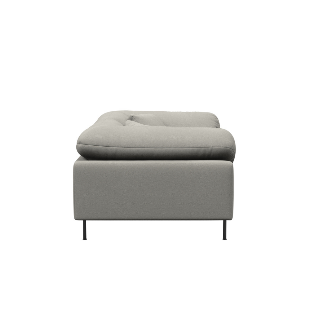 Collar Sofa 2-Seater by Woud in Barnum 24 - Lana Off-white boucle upholstery. 45 degree profile view. all-groups