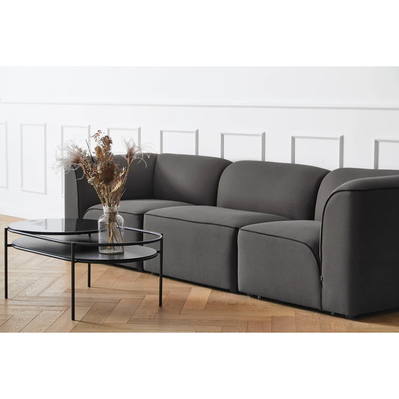 The Flora Middle Module from Woud with custom fabric in a family space.