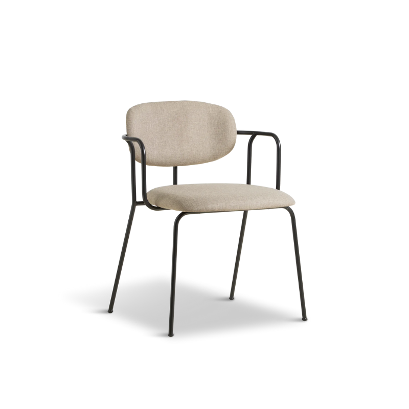 The Frame Dining Chair from Woud with beige upholstery.