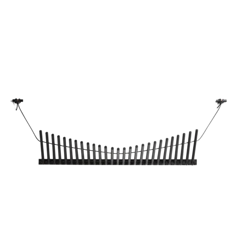 The Knaegt Coat Rack from Woud in black from a front angle.