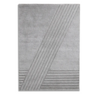 The Kyoto Rug by Woud which consists of 80% wool and 20% cotton. This is the grey color in 240 x 170 (cm) size.