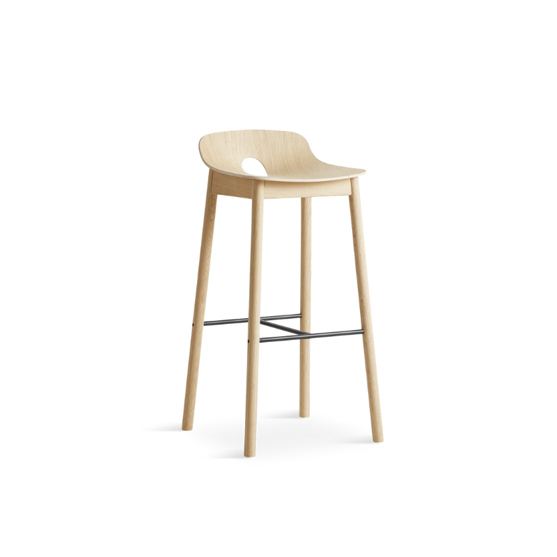 The Mono Bar Stool from Woud in white pigmented oak.
