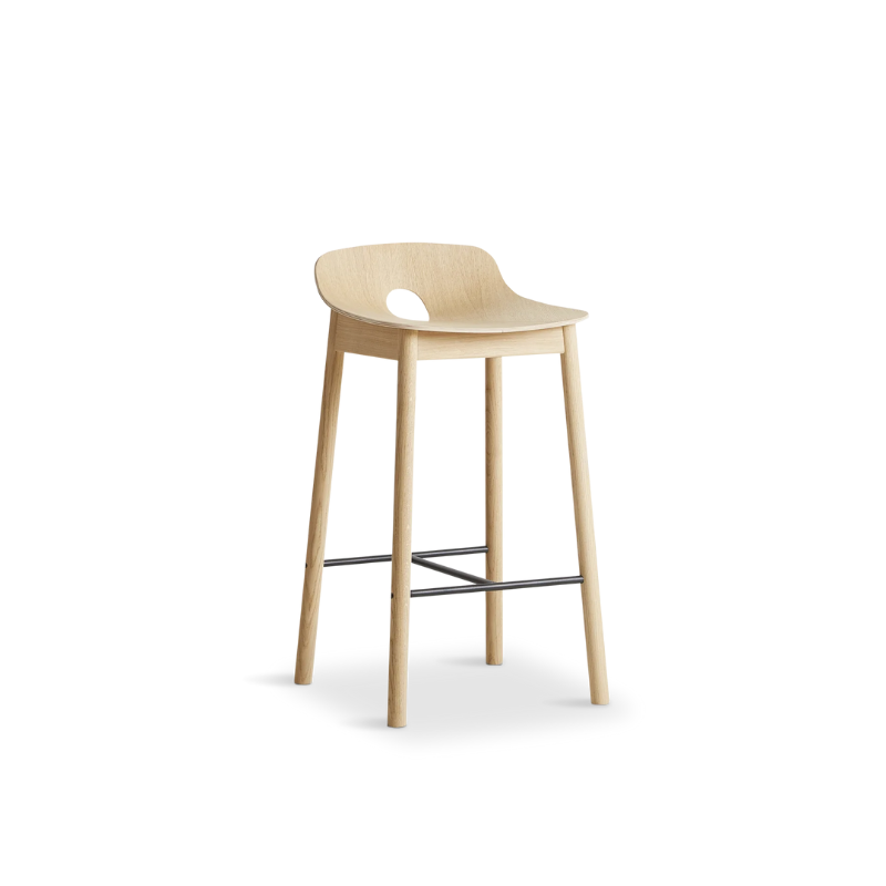 The Mono Counter Chair from Woud in white pigmented oak.