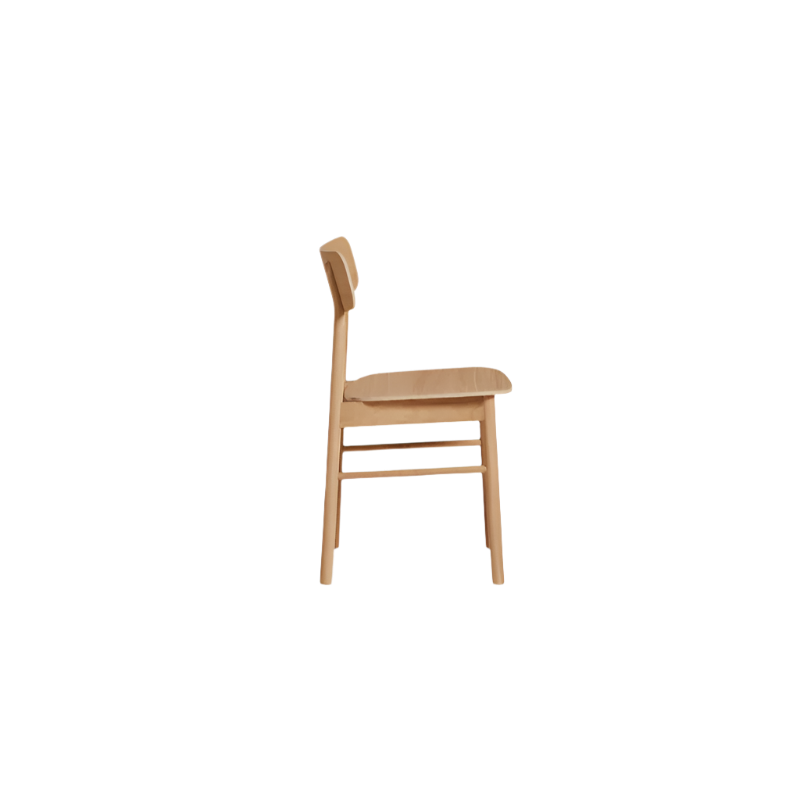 The Soma Dining Chair from Woud in Oiled Oak from the side.