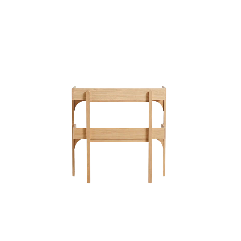 The Utility Shelf from Woud in Oak from behind.