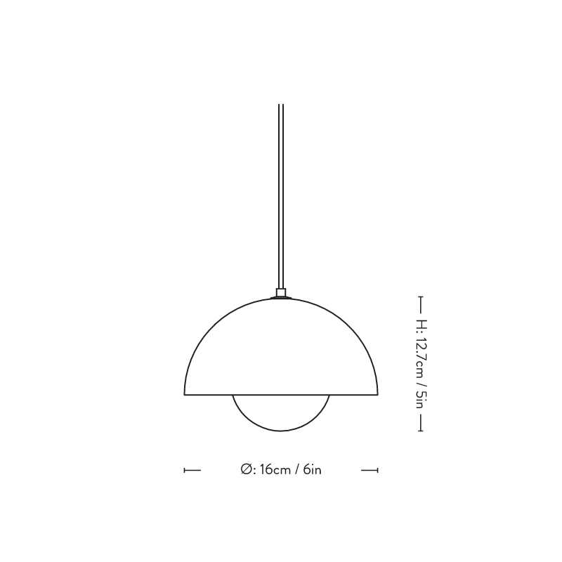 The Flowerpot VP10 Mini Pendant from &Tradition (andTradition) dimensions. all-groups