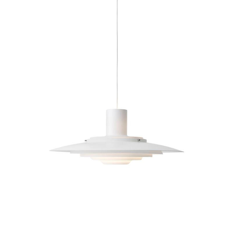 The P376 Pendant Light from &Tradition 28 inch size in matte white.