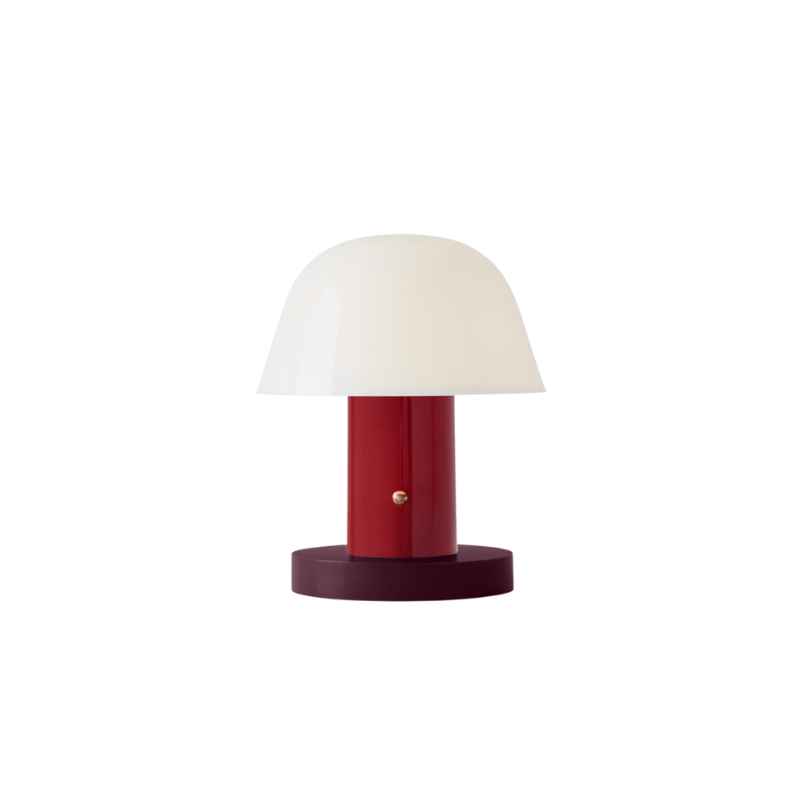 The Setago Portable Lamp from &Tradition in Maroon and Grape.
