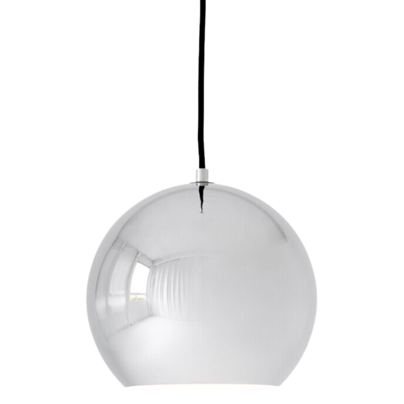 The Topan VP6 Pendant from &Tradition in chrome plate.