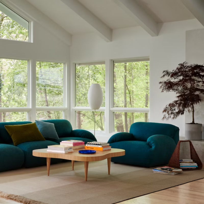 The Luva Modular Armchair from Herman Miller in a living room.