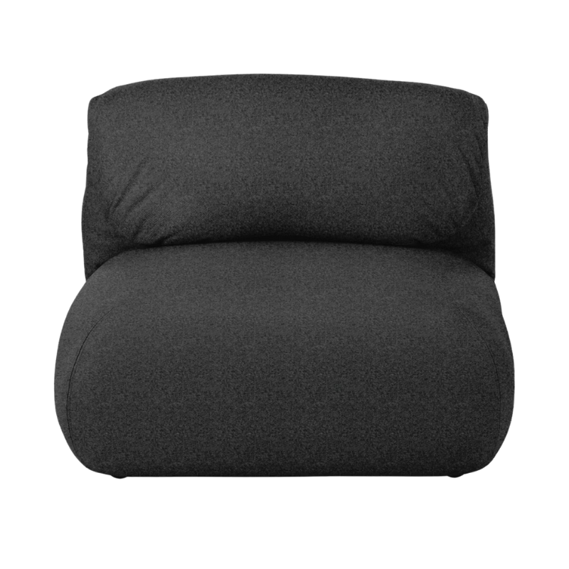 The Luva Modular Armless from Herman Miller in Heathered Black Cozy upholstery.