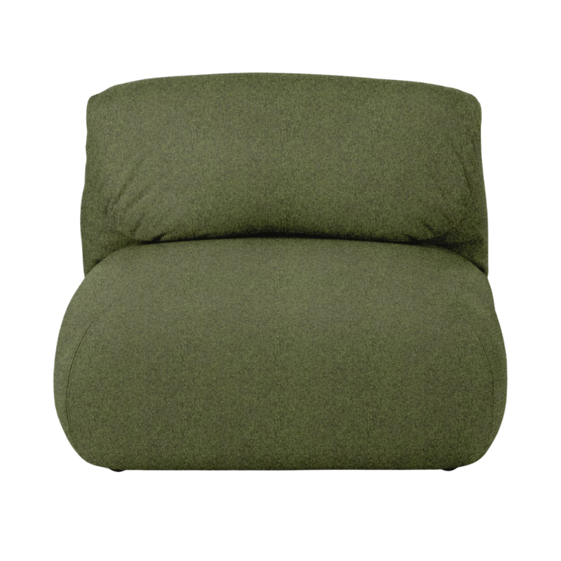 The Luva Modular Armless from Herman Miller in Heathered Loden Cozy upholstery.