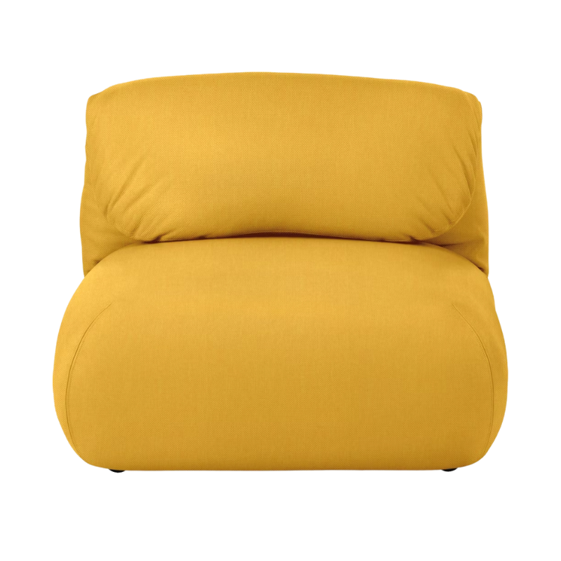 The Luva Modular Armless from Herman Miller in Goldenrod Mode upholstery.