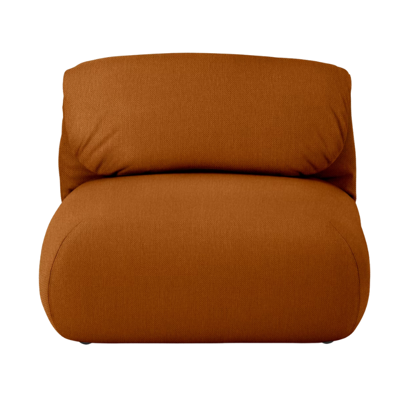 The Luva Modular Armless from Herman Miller in Rust Mode upholstery.