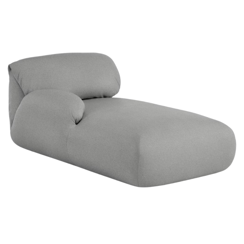 The left Luva Modular Chaise from Herman Miller in Warm Grey Cozy upholstery.