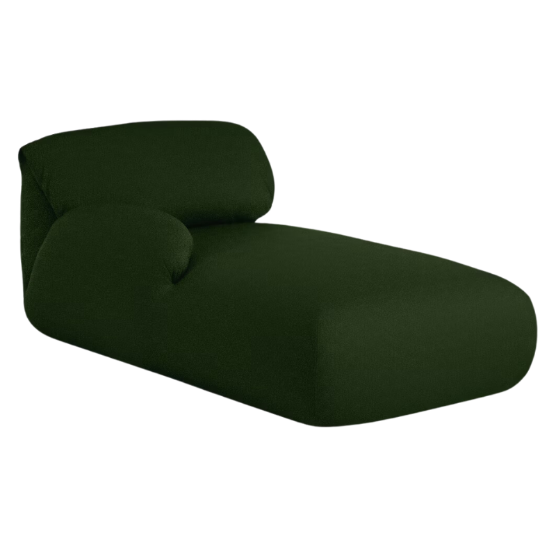 The left Luva Modular Chaise from Herman Miller in Fir Whim upholstery.