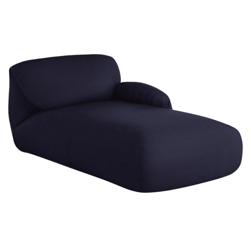 The right Luva Modular Chaise from Herman Miller in Navy Whim upholstery.