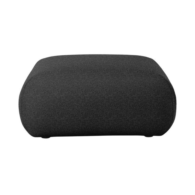 The Luva Modular Ottoman from Herman Miller in Heathered Black Cozy upholstery.