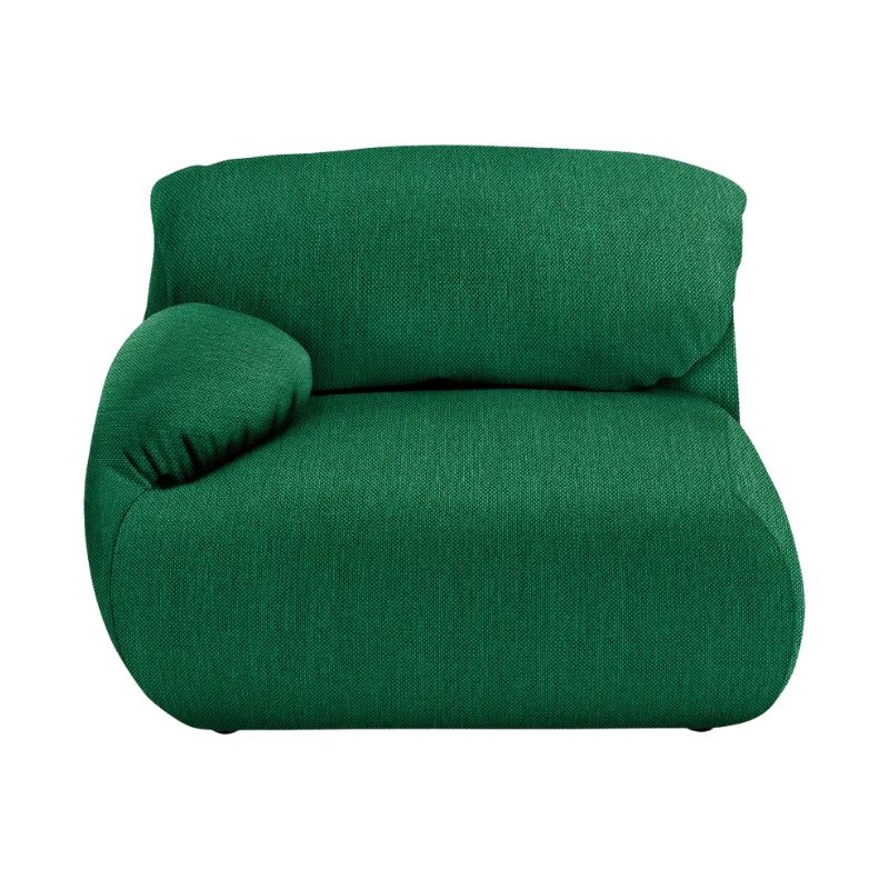 The left Luva Modular Single Seat One Arm from Herman Miller in Celtic Mode upholstery.