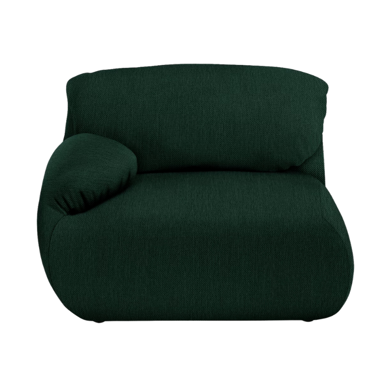 The left Luva Modular Single Seat One Arm from Herman Miller in Outdoors Mode upholstery.