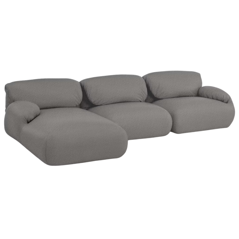 The left Luva Modular Three Seater Sectional from Herman Miller in Pewter Whim upholstery.