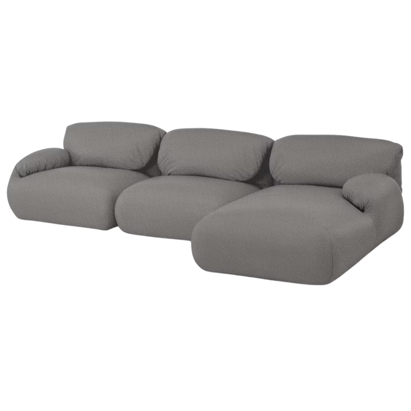 The right Luva Modular Three Seater Sectional from Herman Miller in Pewter Whim upholstery.
