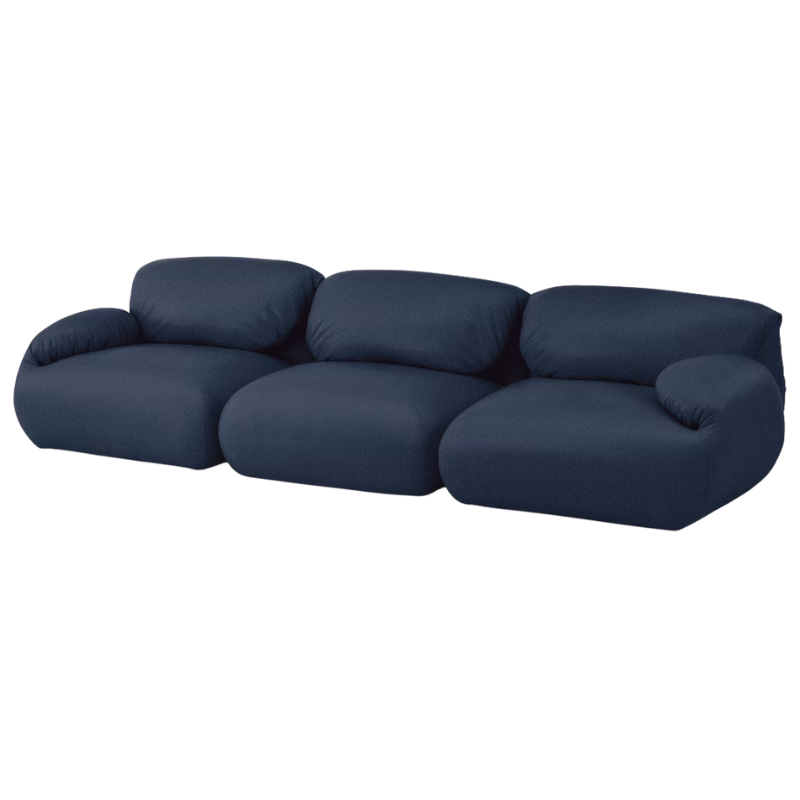 The Luva Three Seater Modular Sofa from Herman Miller in Heathered Twilight Cozy upholstery.