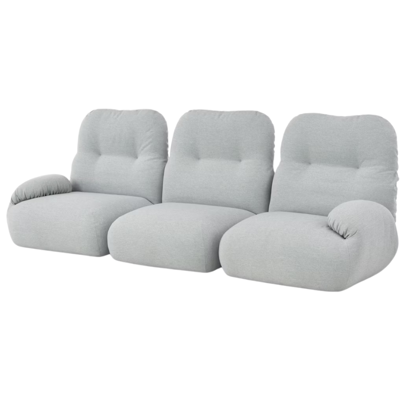 The Luva Three Seater Modular Sofa from Herman Miller with the back extended.