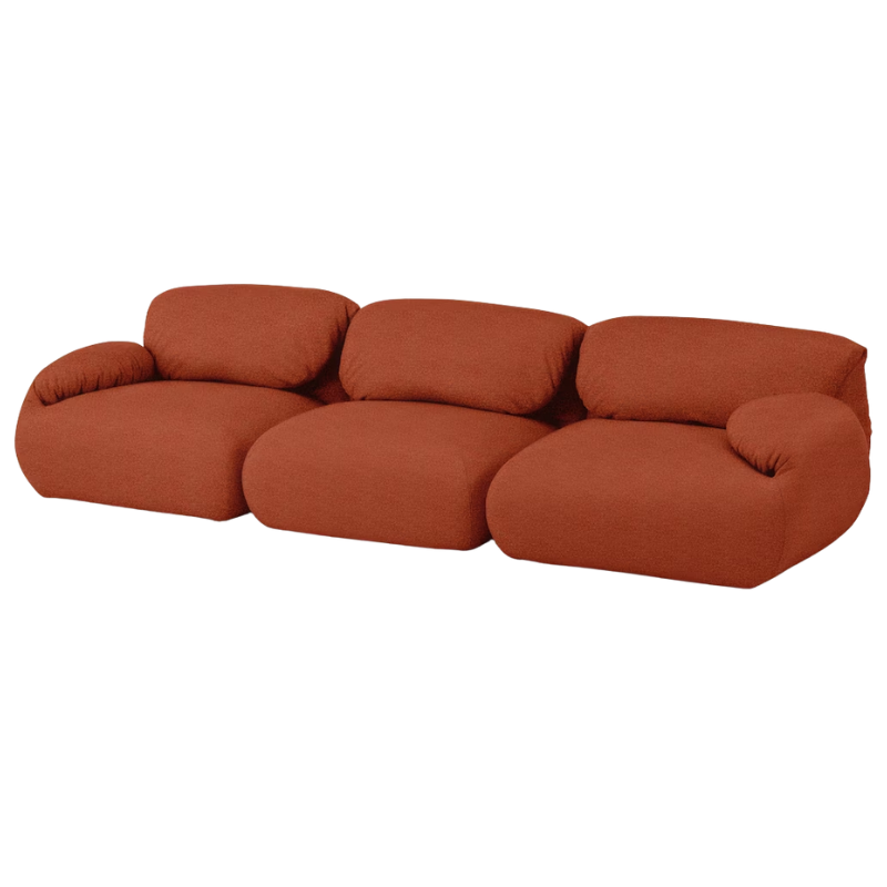 The Luva Three Seater Modular Sofa from Herman Miller in Terra Cotta Whim upholstery.