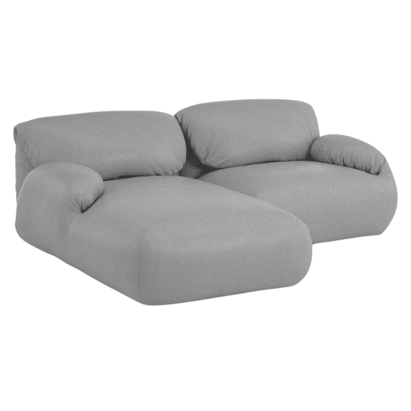 The left Luva Modular Two Seater Sectional from Herman Miller in Warm Grey Cozy upholstery.