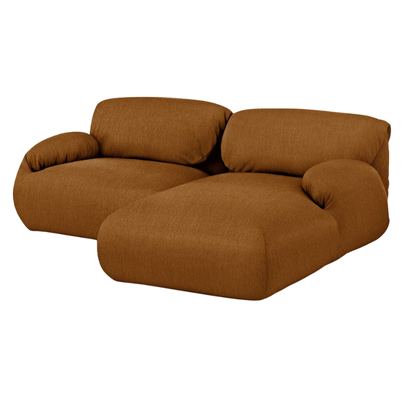 The right Luva Modular Two Seater Sectional from Herman Miller in Nutmeg Mode upholstery.