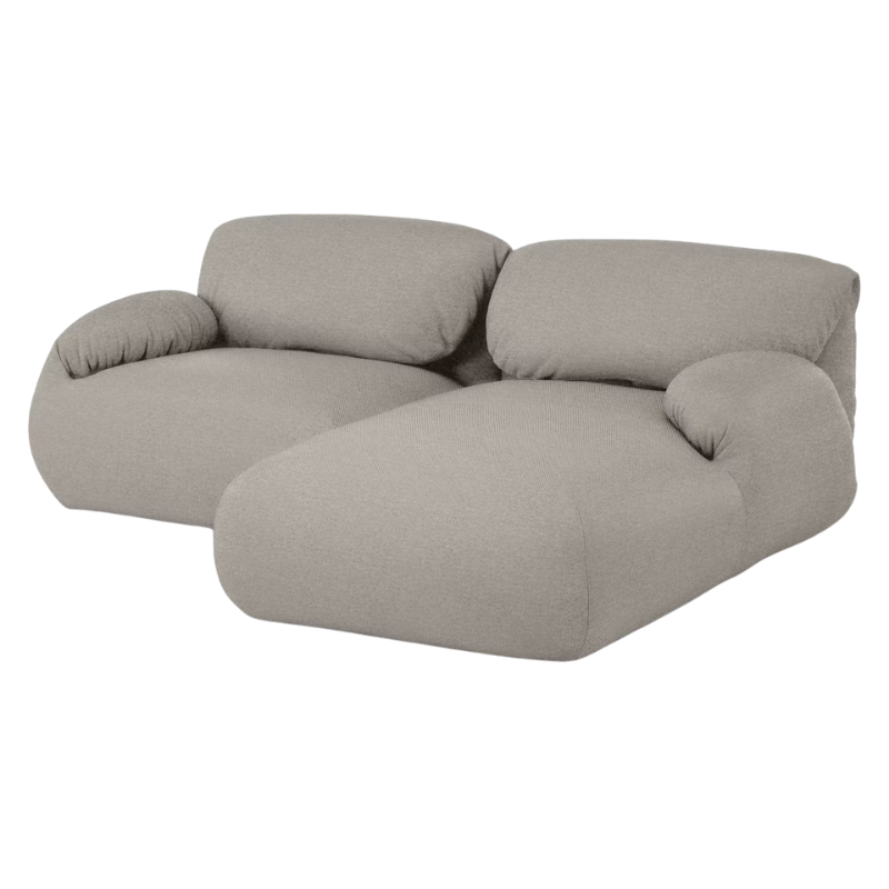 The right Luva Modular Two Seater Sectional from Herman Miller in Sycamore Mode upholstery.
