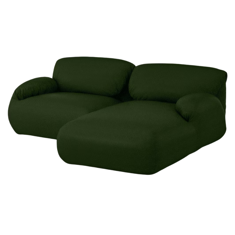The right Luva Modular Two Seater Sectional from Herman Miller in Fir Whim upholstery.