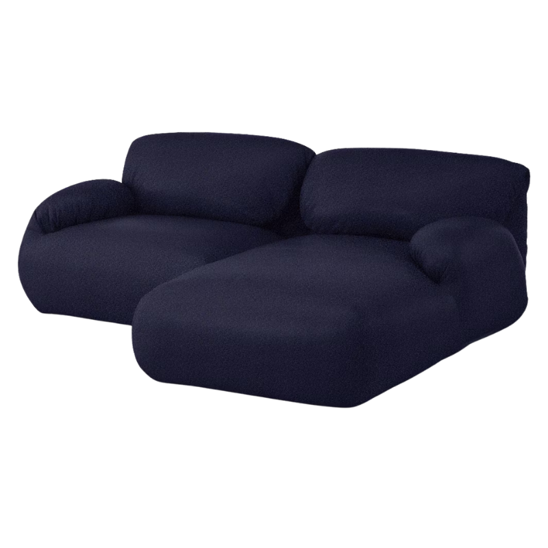 The right Luva Modular Two Seater Sectional from Herman Miller in Navy Whim upholstery.