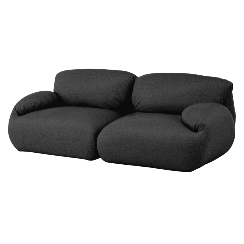 The Luva Modular Two Seater Sofa from Herman Miller in Heathered Black Cozy upholstery.