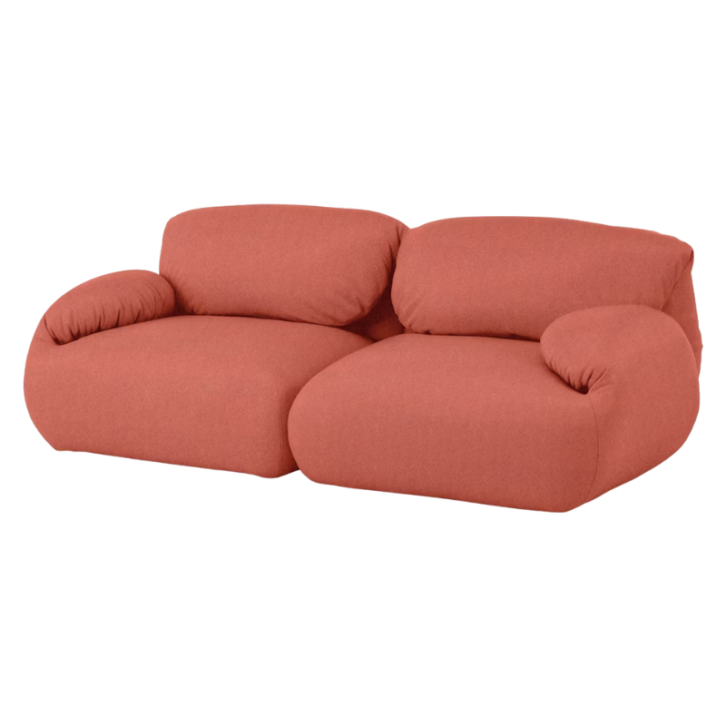 The Luva Modular Two Seater Sofa from Herman Miller in Heathered Persimmon Cozy upholstery.