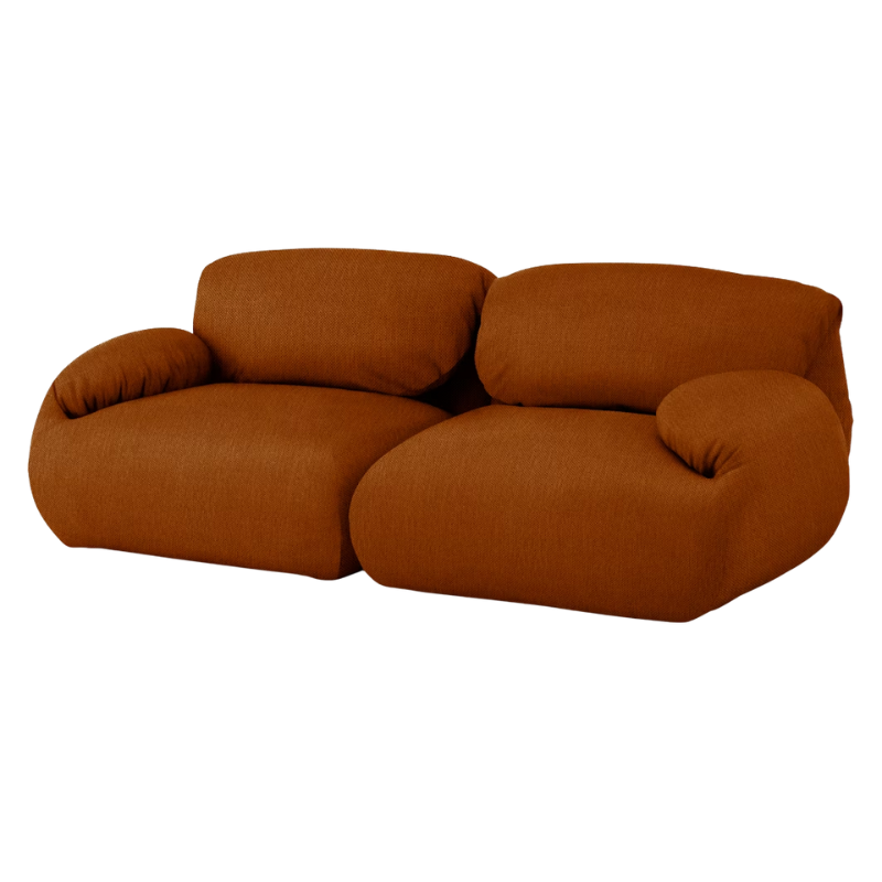 The Luva Modular Two Seater Sofa from Herman Miller in Rust Mode upholstery.