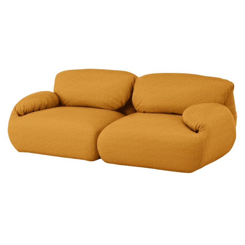 The Luva Modular Two Seater Sofa from Herman Miller in Mustard Seed Whim upholstery.