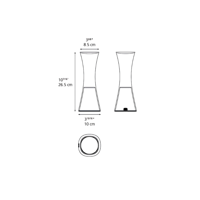 The Come Together Portable Lamp from Artemide dimensions.