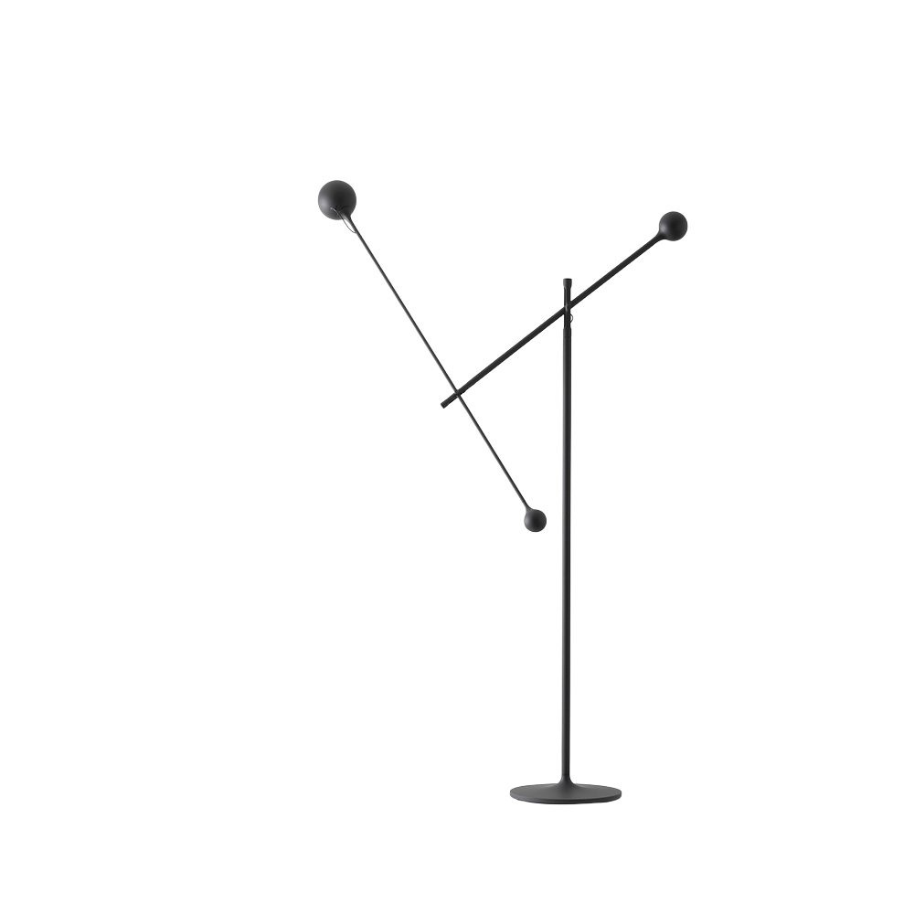 The anthracite gray Ixa Classic Floor Lamp from Artemide from the back