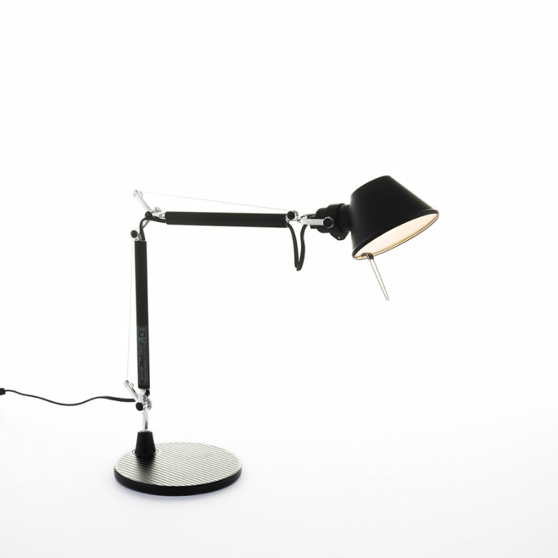 The Tolomeo Micro Table Lamp from Artemide in black with the table base.
