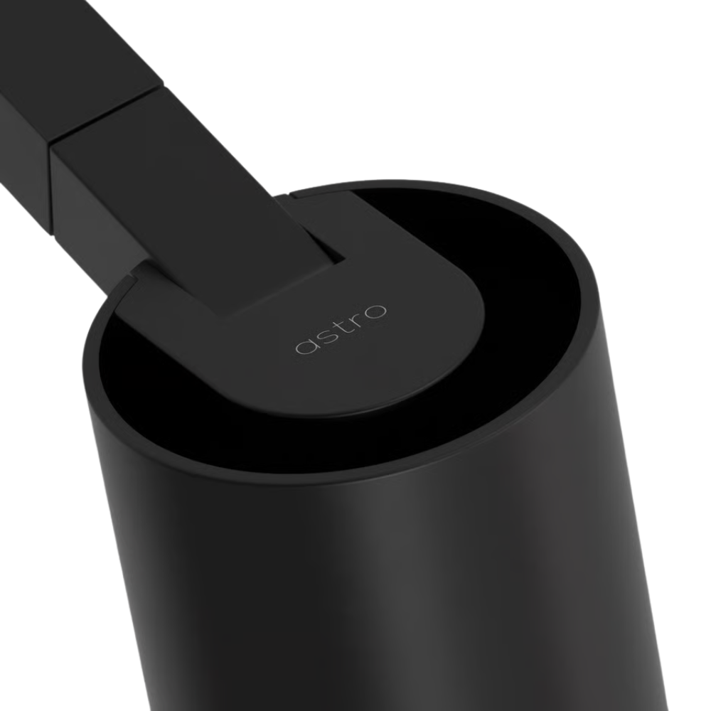 The matte black Ascoli Swing Reading Light from Astro Lighting close up.