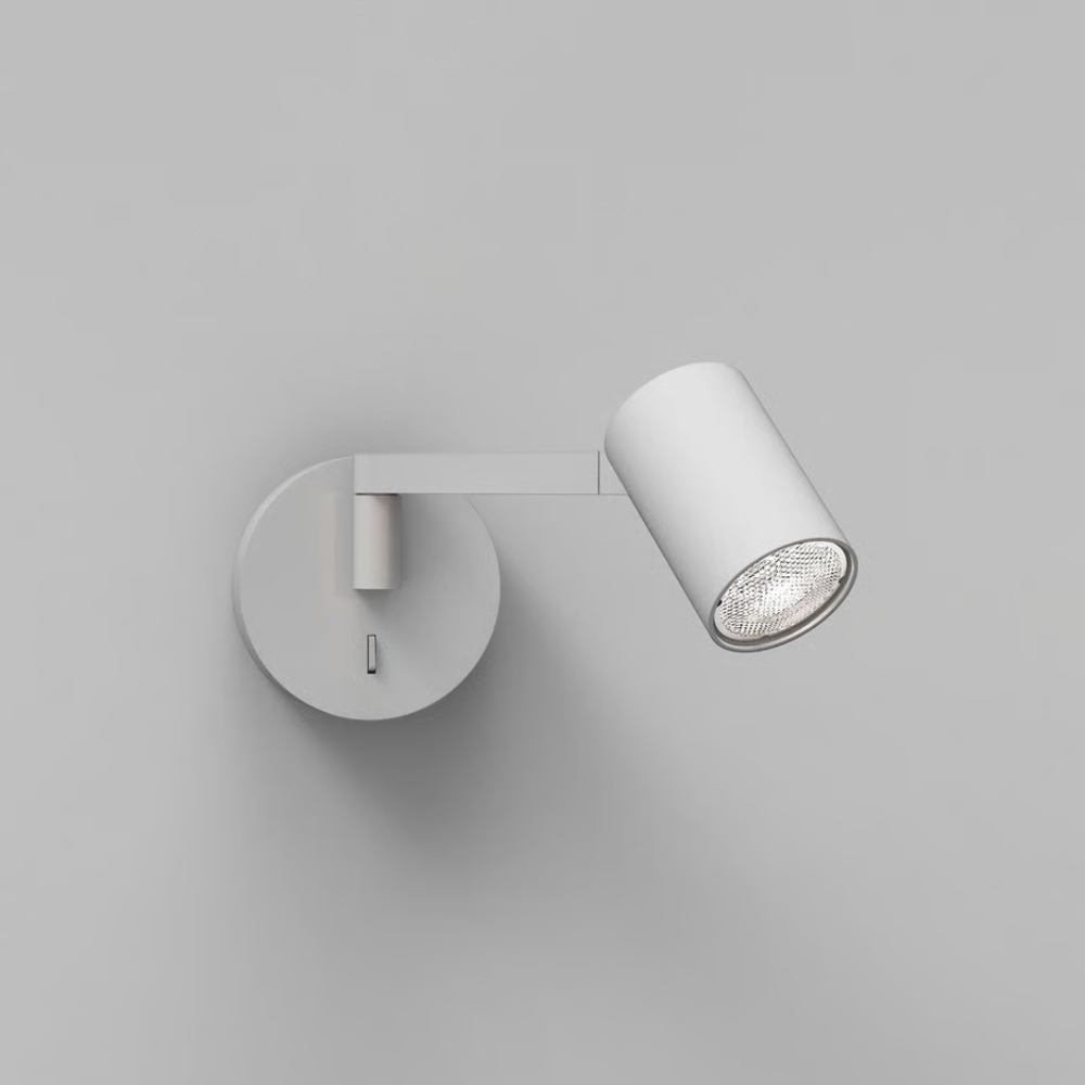 The textured white Ascoli Swing Reading Light from Astro Lighting at an angle.