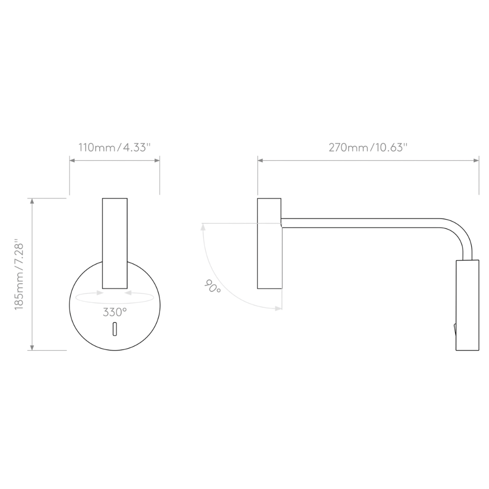 The dimensions of the Enna Wall LED from Astro Lighting. all-groups
