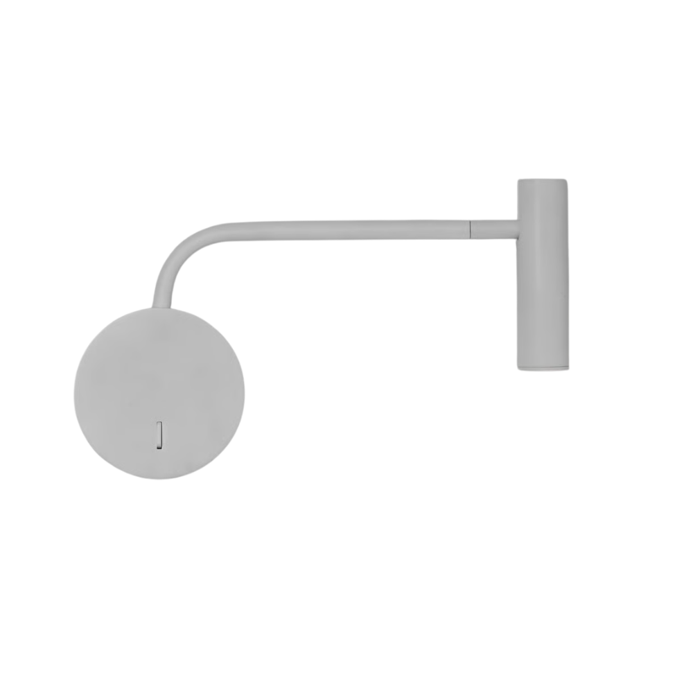 The matte white Enna Wall LED from Astro Lighting showing the swivel feature of the light.